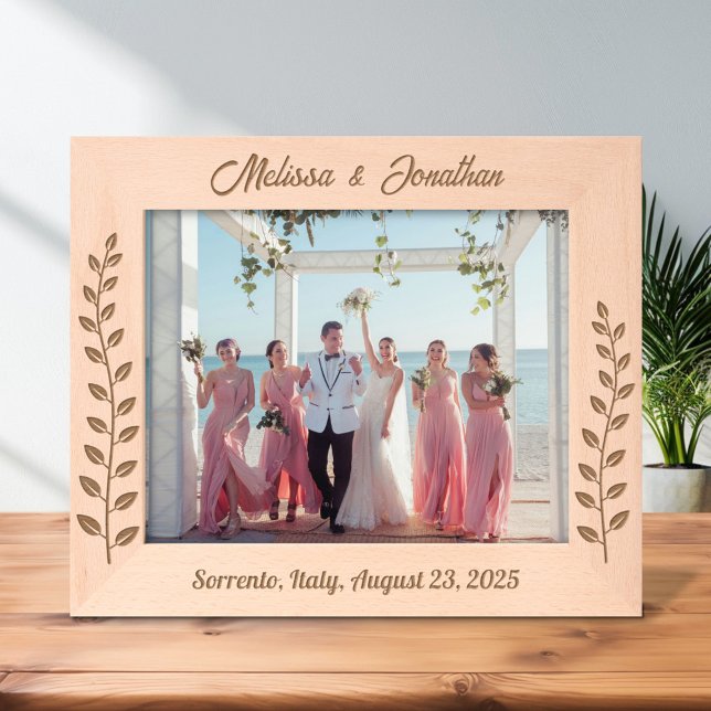 Tall Wreath Branch Couple Wedding Anniversary 10x8 Etched Frames (Creator Uploaded)