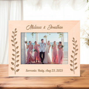 Tall Wreath Branch Couple Wedding Anniversary 7x5 Etched Frames