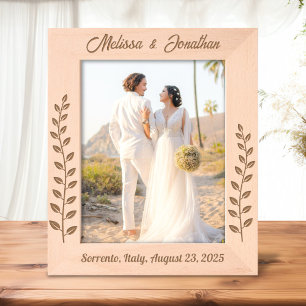 Tall Wreath Branch Couple Wedding Anniversary 8x10 Etched Frames