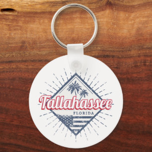 Tallahassee City Florida United States Vintage USA Keychain