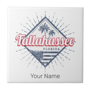 Tallahassee City Florida United States Vintage USA Tile