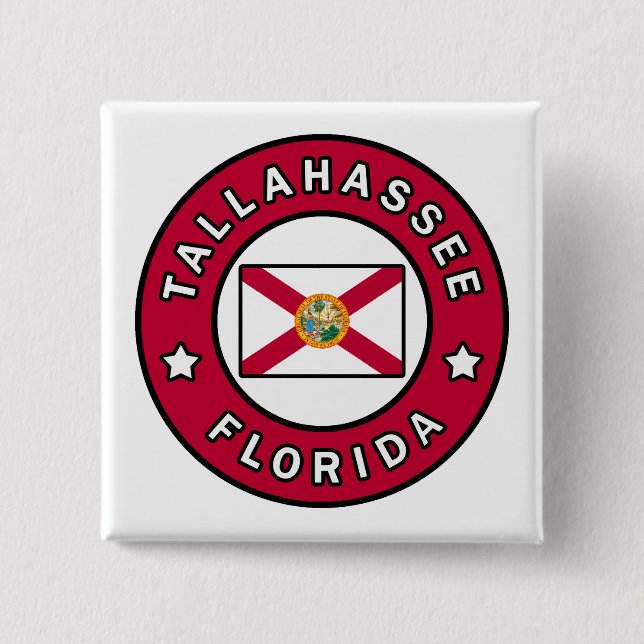 Tallahassee Florida 2 Inch Square Button (Front)