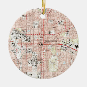 Tallahassee Florida Map (1999) Ceramic Ornament