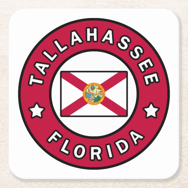 Tallahassee Florida Square Paper Coaster (Front)