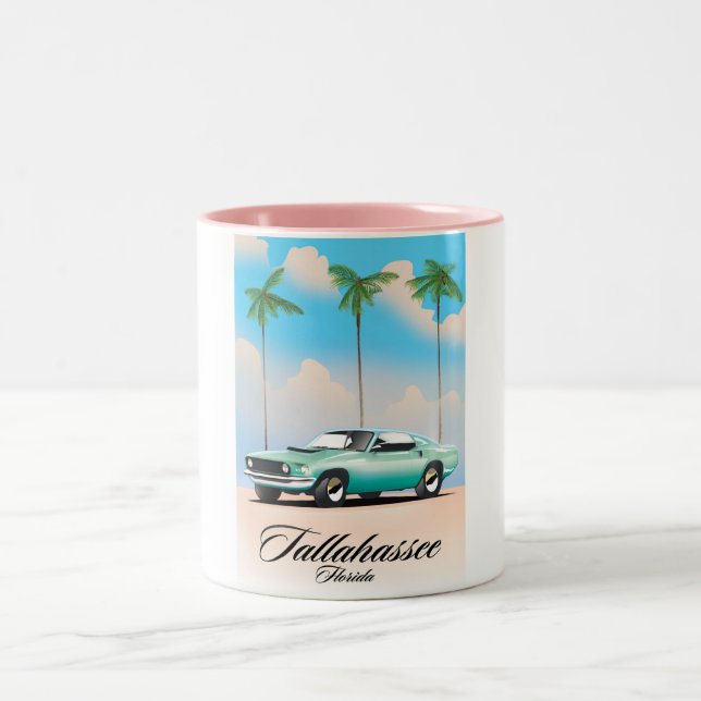 Tallahassee Florida Travel poster. Two-Tone Coffee Mug (Center)