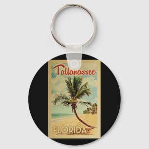 Tallahassee Palm Tree Vintage Travel Keychain
