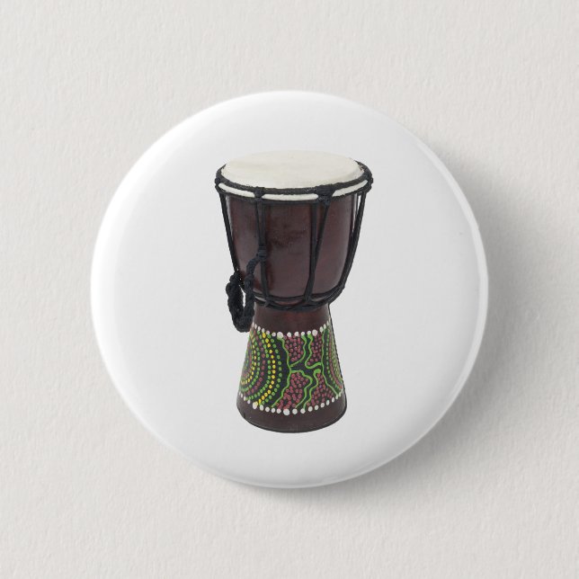 TallDjembeDrum070111 2 Inch Round Button (Front)