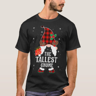 Tallest Gnome Buffalo Plaid Matching Family Christ T-Shirt