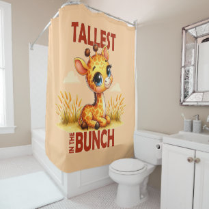 Tallest in the Bunch pun Cute Baby Giraffe cartoon