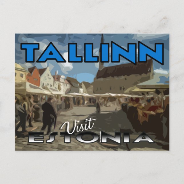 Tallin, visit Estonia postcard (Front)