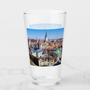 Tallinn downtown aerial view glass