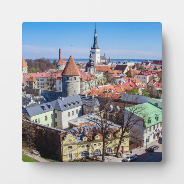 Tallinn downtown aerial view plaque (Front)