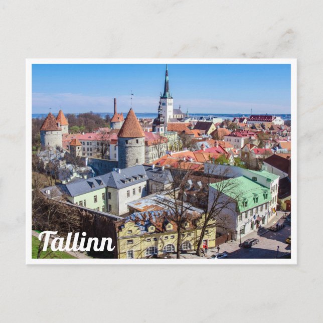 Tallinn downtown aerial view postcard (Front)