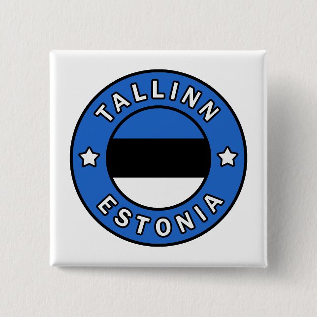 Tallinn Estonia 2 Inch Square Button (Front)