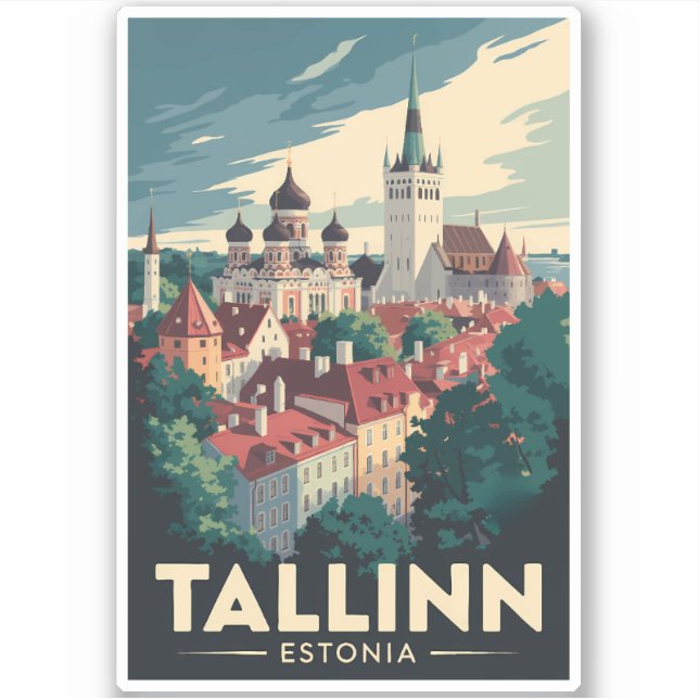 Tallinn Estonia Travel Art Vintage (Front)