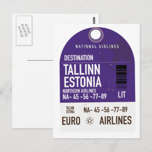Tallinn Estonia travel ticket Postcard