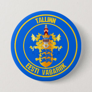Tallinn Round Emblem 3 Inch Round Button