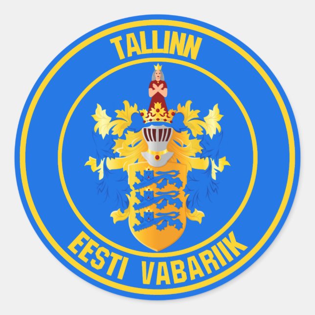 Tallinn Round Emblem Classic Round Sticker (Front)