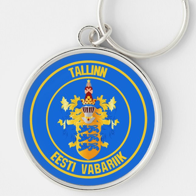 Tallinn Round Emblem Keychain (Front)