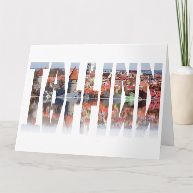 Tallinn text composed of old town view card (Front)