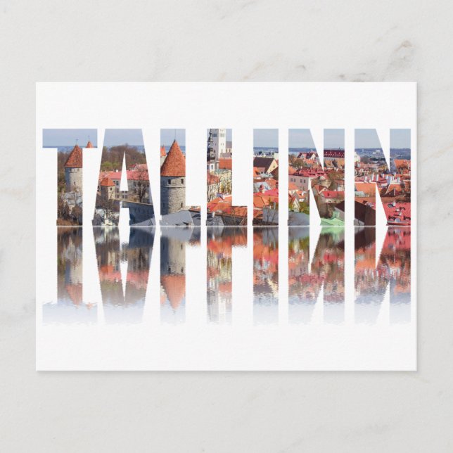 Tallinn text composed of old town view postcard (Front)