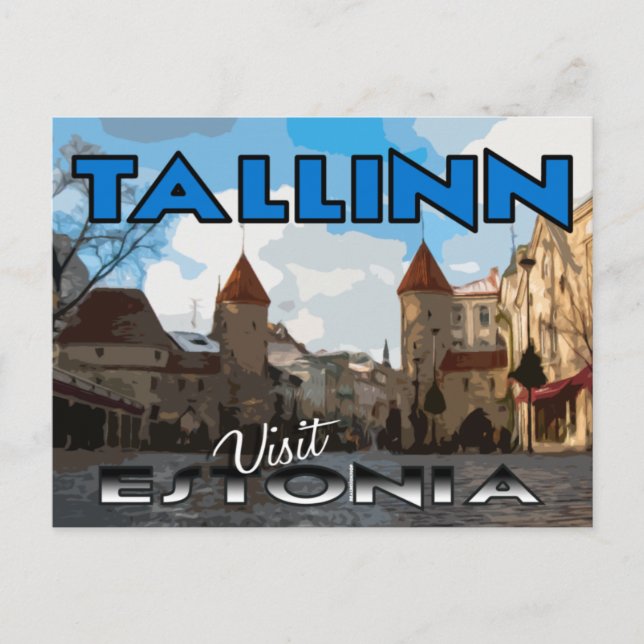 Tallinn, visit Estonia Postcard (Front)