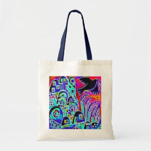 Tallis Tote Bag - City Of Israel Ebony BLUE