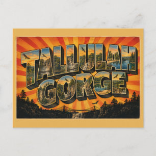 Tallulah Gorge Georgia Deep Canyon Waterfall Art Postcard