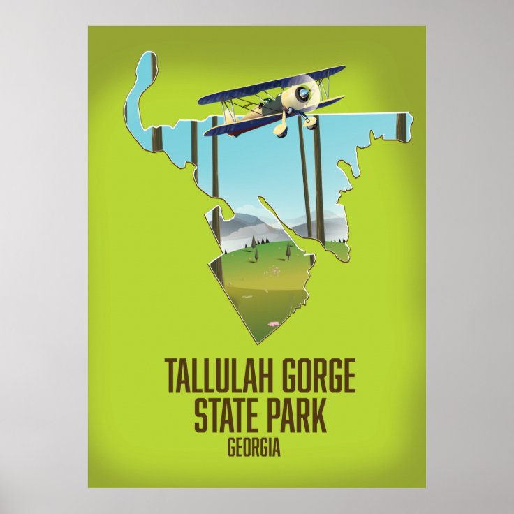 Tallulah Gorge State Park map Poster | Zazzle