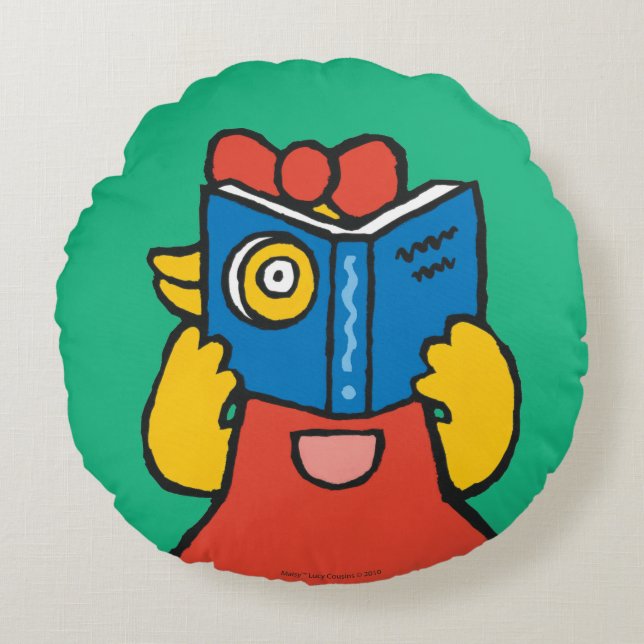 Tallulah Makes a Funny Face Round Pillow (Front)