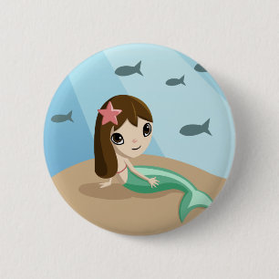 Tallulah the Mermaid Button