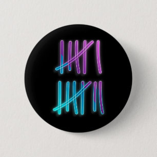 Tally Marks 67 Meme Colorful Counting 6 7 Brainrot 2 Inch Round Button