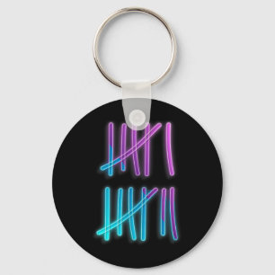 Tally Marks 67 Meme Colorful Counting 6 7 Brainrot Keychain