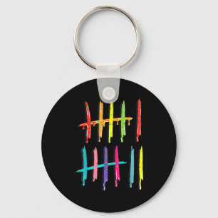 Tally Marks 6 7 Numbers Funny Six Seven 67 Meme Ge Keychain