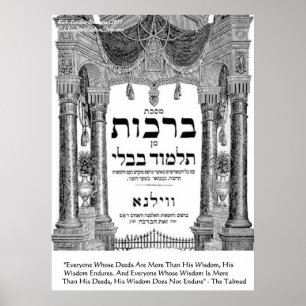 Talmud "Wisdom/Deeds" Quote Poster