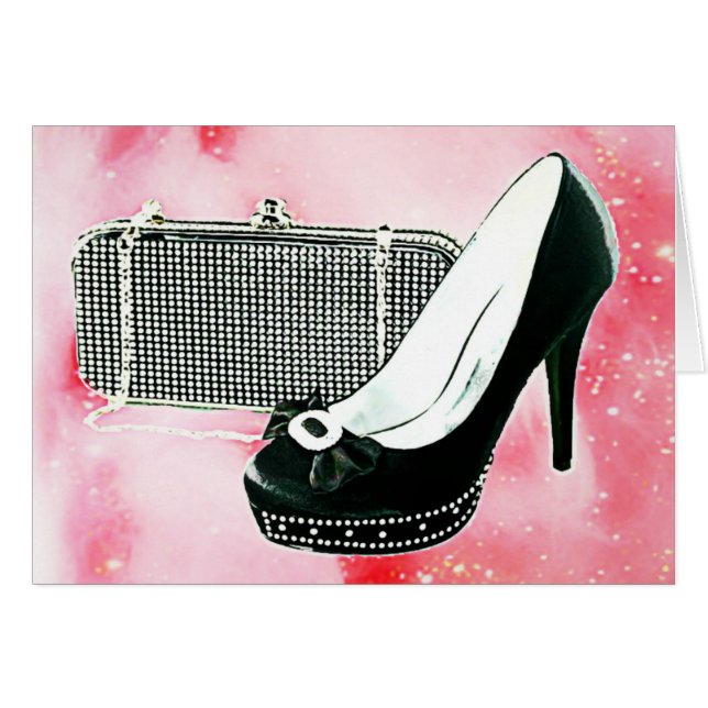 Talon haut et Clutch noirs (Devant horizontal)