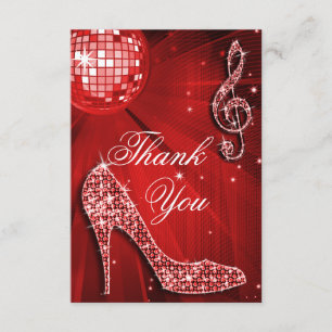 Talons à paillettes boule disco rouge Merci