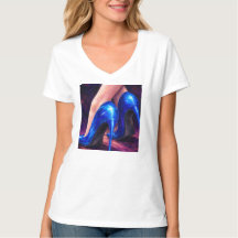 Talons hauts bleu électrique Mode Peinture abstrai