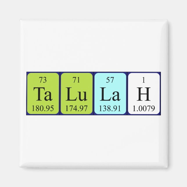 Talulah periodic table name magnet (Front)