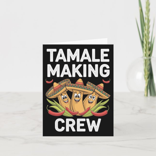 Tamale Making Crew Funny Mexican Christmas Pyjamas Card (Front)