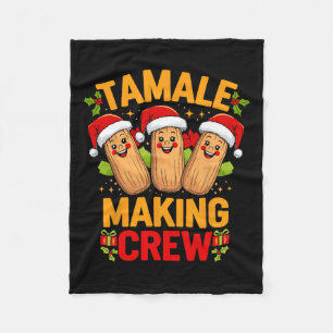 Tamale Making Crew Season Funny Mexican Christmas Fleece Blanket