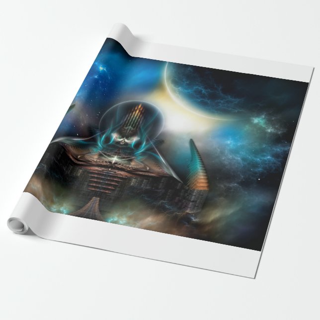 Tamalin 5 Science Fiction Fractal Artwork Wrapping Paper (Unrolled)