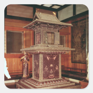 Tamamushi shrine from the Horyu Ji Temple Square Sticker