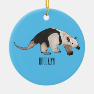 Tamandua cartoon illustration ceramic ornament