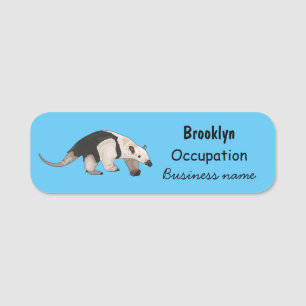 Tamandua cartoon illustration name tag