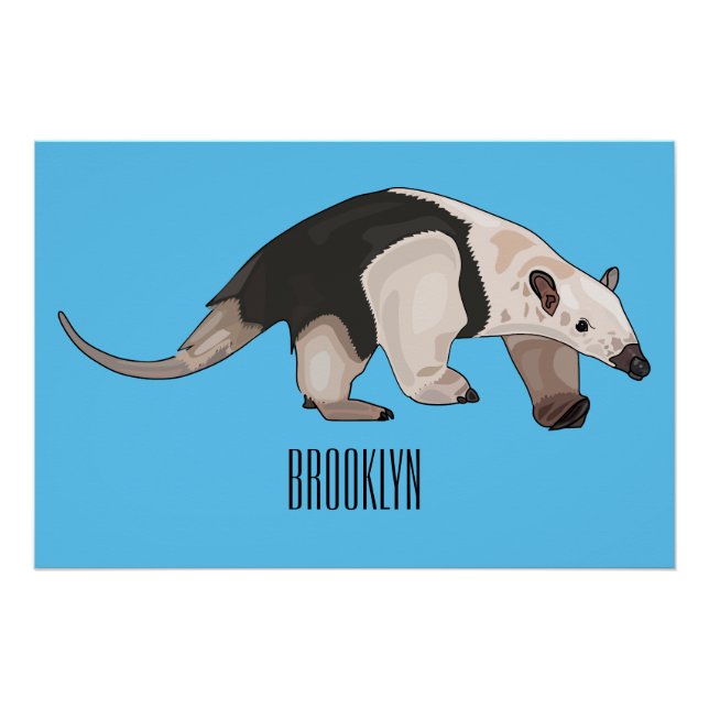 Tamandua cartoon illustration poster (Front)