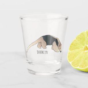 Tamandua cartoon illustration shot glass