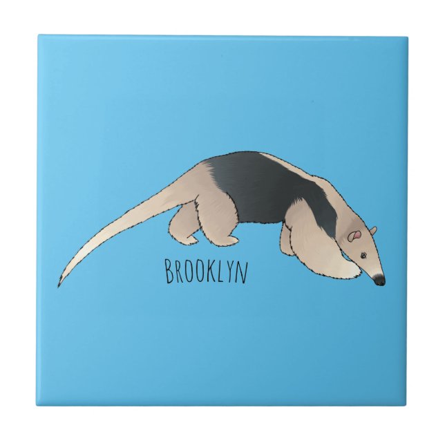 Tamandua cartoon illustration  tile (Front)