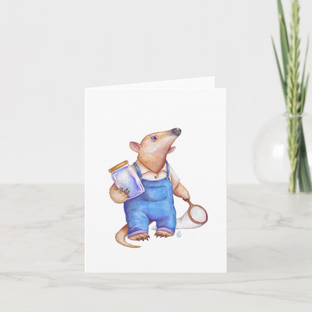 Tamandua Enjoying Summer Note Card (Front)