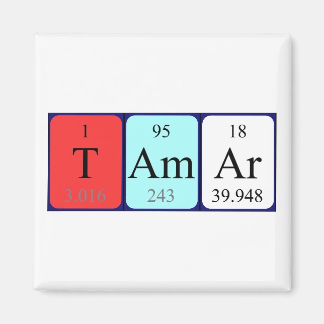Tamar periodic table name magnet (Front)
